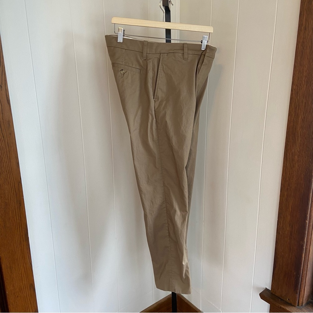 Vince Griffith Slim Fit Preppy Beige Designer Flat Front Chino Pants Men 31x30.5 - Picture 10 of 10